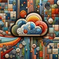 Felt art patchwork, Automated Data Migration Tools for Cloud Adoption Royalty Free Stock Photo