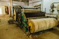 Felt boot production line. Wool processing machine. Carding of wool equipment