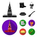 Felt, boots, drying, gingerbread .Russia country set collection icons in black,flat style vector symbol stock Royalty Free Stock Photo