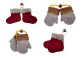Felt boots and mittens