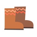 Felt boots vector illustration. Russian tradicional village footwear for winter.