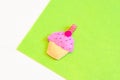 Felt cupcake sewing. Step. Sewing instructions for children and beginners