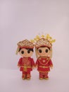 Indonesian traditional wedding felt dolls