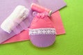 Felt Easter egg, handmade toy. DIY Easter ornament. Adorable DIY Easter ornament