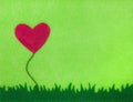 Felt Heart Flower Card Royalty Free Stock Photo