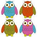 Felt Owls Set