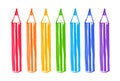 Felt pen drawing of colored pencils