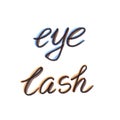 Felt pen Eyelash extension tool element in the style of line art on a white background. Eye lash lettering for Eylashes