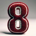 Felt Red Color Letter Number 8 Royalty Free Stock Photo