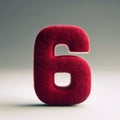 Felt Red Letter "6" for Creative DIY and Craft Projects Royalty Free Stock Photo