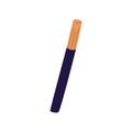 Felt-tip pen closed with plastic cap. School tool for drawing and writing. Office stationery icon. Flat vector