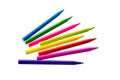 Felt Tip Pens. Multicolored Felt-Tip Pens isolated. Colorful markers pens Royalty Free Stock Photo