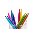 Felt Tip Pens. Multicolored Felt-Tip Pens isolated. Colorful markers pens Royalty Free Stock Photo