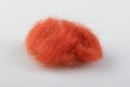 Felt wool burnt dark orange color swatch. Shallow depth of field. Royalty Free Stock Photo