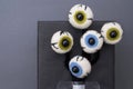 Felted eyeballs with pupils of different colors