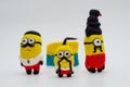 Felted toys of minions yellow color