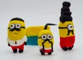 Felted toys of minions yellow color