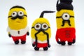 Felted toys of minions yellow color