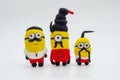 Felted toys of minions yellow color