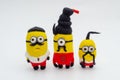 Felted toys of minions yellow color