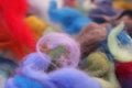 Felting materials - pieces of colored wool