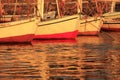 Felucca boats at the harbor at sunset, Luxor