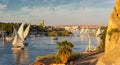 felucca boats on Nile river in Aswan