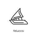 felucca icon. Trendy modern flat linear vector felucca icon on w