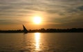 Felucca on the Nile. Sunset. Egypt Royalty Free Stock Photo