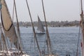 Felucca river boat on the Nile, with the Sahara behind in Aswa Royalty Free Stock Photo