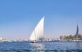 River Nile cruise on a felucca, a traditional sailing boat Royalty Free Stock Photo