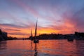 Felucca sailing boat, river Nile Egypt Royalty Free Stock Photo