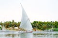 Felucca, traditional wooden sailboat on Nile, Egypt. Royalty Free Stock Photo