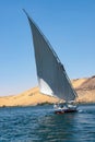 Felucca sailing along the Nile River - Egypt Royalty Free Stock Photo