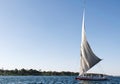 Feluka sailing on Nile river. Egypt Royalty Free Stock Photo