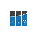 FEM letter logo design on WHITE background. FEM creative initials letter logo concept. FEM letter design