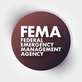 FEMA - Federal Emergency Management Agency acronym, concept background