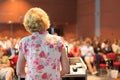 Female academic professor lecturing. Royalty Free Stock Photo