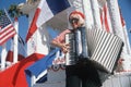 A female accordion player