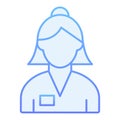 Female account manager flat icon. Bank worker blue icons in trendy flat style. Woman banker gradient style design