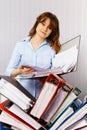 Female accountant and financial documentation Royalty Free Stock Photo