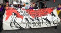 Female activists at the Million Women Rise demonstration. Royalty Free Stock Photo