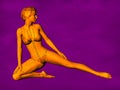 Female Acupuncture Model GF-POSE Bwc-v5-02-2, 3D Illustration