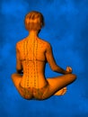 Female Acupuncture Model GF-POSE Yp-06-12, 3D Illustration Royalty Free Stock Photo