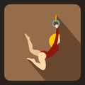 Female aerialist icon, flat style