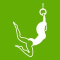 Female aerialist icon green