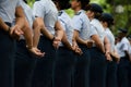 Female air force soldiers are seen during the Brazilian independence parade in the city of Salvador, Bahia