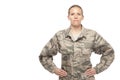 Female airman with hand on hips Royalty Free Stock Photo