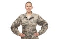 Female airman with hands on hips Royalty Free Stock Photo