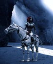 Female android and horse